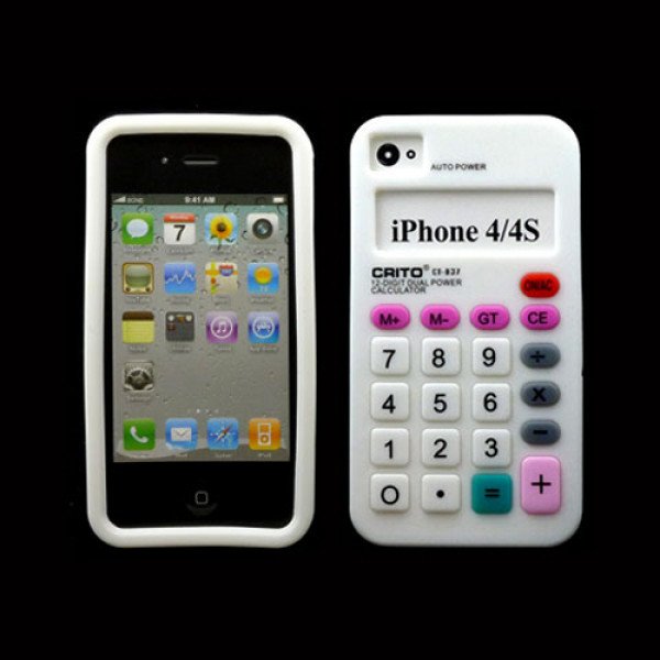 Wholesale iPhone 4 4S 3D Calculator Case (White)